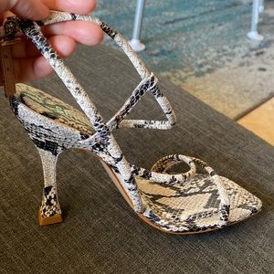 Schutz snakeskin sandal heels